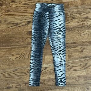 High-Rise Silver Zebra Print Leggings